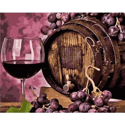 40*50CM Home Decoration Wall Painting Birthday Present Accept Custom Made Wine Still Life DIY Painting By Numbers