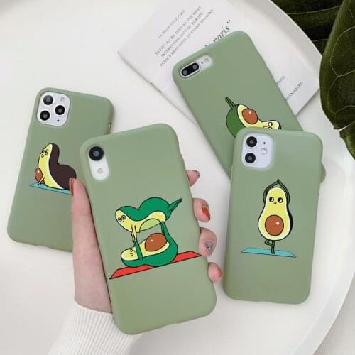 Luxury Cute Cartoon Avocado Sport Phone Case For Huawei P30 P8 P10 P20 P40 Lite Pro PSmart Y7 Y9 Prime 2019 2018 2017 Cover Gift