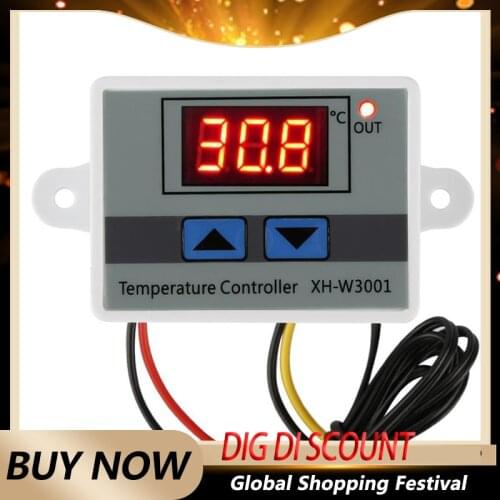 Thermostat Controller 220V 10A Digital LED Switch Temperature Controller W/Probe Smart Temperature Control System