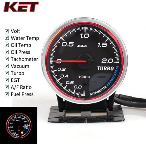 Difi Advance CR 2.5inch 7Colors Oil Temp Gauge Turbo Boost Water Temp Oil Press RPM Vacuum EXT Temp Fuel Press Gauge with Sensor