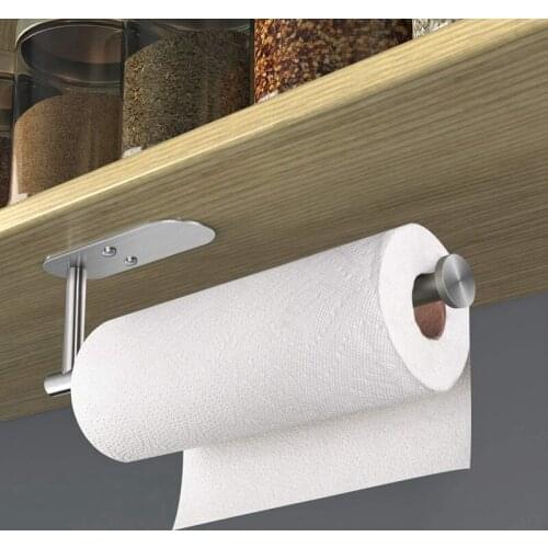 Paper Towel Holder Under Cabinet Self Adhesive Kitchen Countertop Wall Mount Paper Towel Holders with Screws Retail