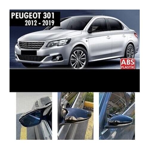 For Peugeot 301 Batman Mirror Cover Piano Black 2 Pcs. Right-Left