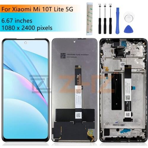 For Xiaomi Mi 10T Lite 5G LCD Display Touch screen Digitizer Assembly With Frame For Mi 10T Lite 5G screen Replacement 6.67"
