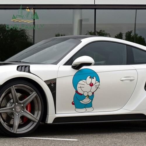 EARLFAMILY 43cm x 29.1cm For Doraemon Car Stickers Vinyl Material Fine Decal Personality Occlusion Scratch For JDM SUV RV
