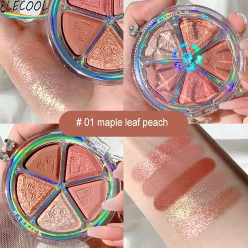 ELECOOL Color Shimmer Glitter Eye Shadow Palette Petal Blush Eyeshadow Bean Makeup Metallic Smoky Cut Crease Cosmetic Beauty Set