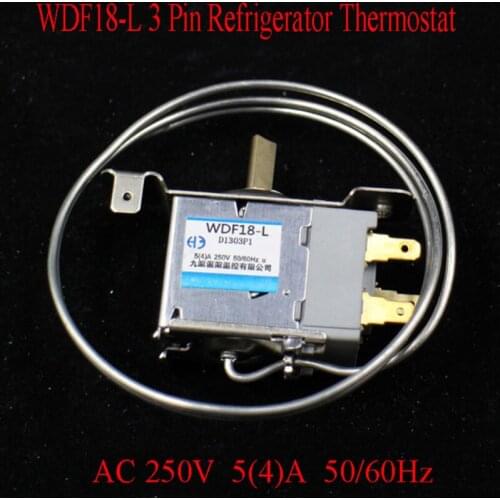 WDF18-L 3 Pin Terminals Freezer Refrigerator Thermostat 62cm Cord AC 250V 5(4)A