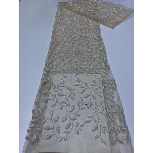 French Sequin Lace Fabric 2021 High Quality Lace African Lace Fabric, Used For Weddings Nigerian Tulle Lace Material H3935