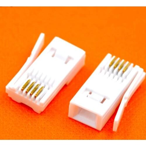 GONGFENG 100PCS NEW Network Connector 6P2C/4C UK Phone Crystal head, English telephone Connector Special Wholesale