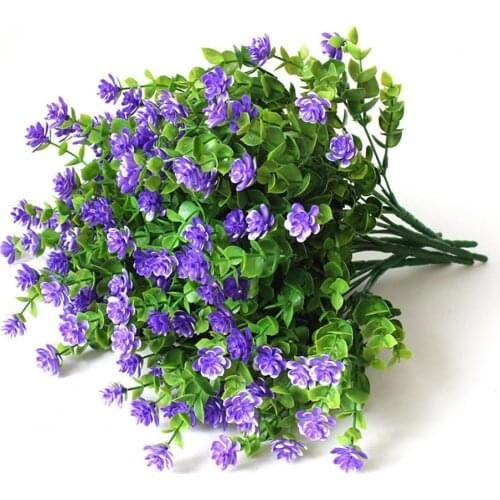 6Pcs Artificial Flower Vivid Non-fading Plastic Good Toughness Sturdy Multipurpose Fake Flower Grass Home Decoration