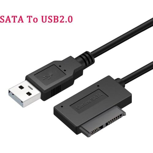 0.35m SATA USB 2.0 To 6 7P Cable Converter External Optical Drive Adapter Laptop CD DVD PC Line Transfer Notebook Optical Drive