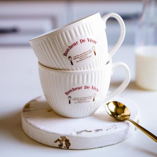 Ceramic Cup Large Capacity White Coffee Mug Tazos Nordic Style Creative Drinkware Reusable Cups Copo Termico Cute Mugs