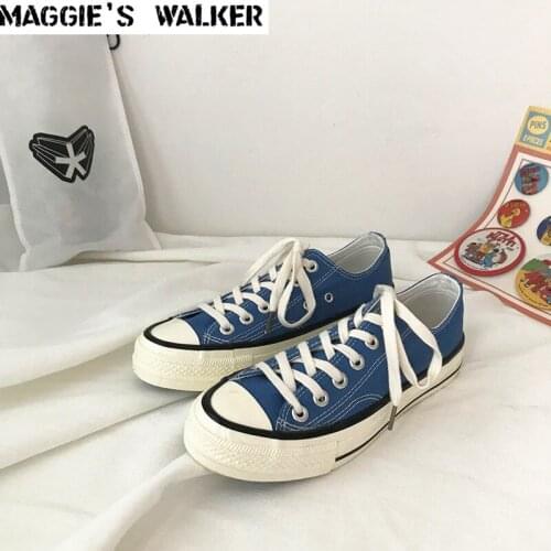Maggies Walker Women Fashion Lacing Canvas Casual Shoes Candy-colored Platform Canvas Shoes Size 35~39