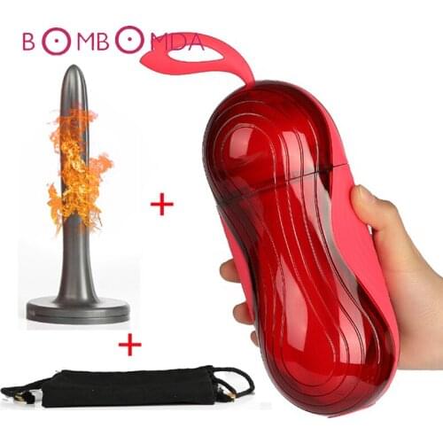 Male Masturbator With Heating Vibration Sticks Realistic Vagina Real Pussy Penis Massage Adult Sex Toys For Men Masturbation Cup