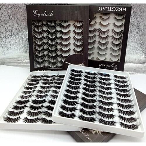 HBZGTLAD 20 pairs natural false eyelashes fake lashes long makeup 3d mink eyelashes eyelash extension mink eyelashes for beauty