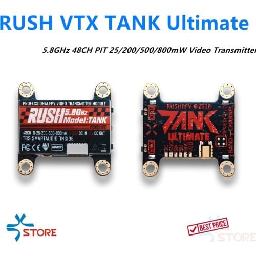 RUSH VTX TANK ultimate 5.8GHz 48CH PIT 25/200/500/800mW Video Transmitter Bulid-in TBS Smartvideo For FPV Racing Drone