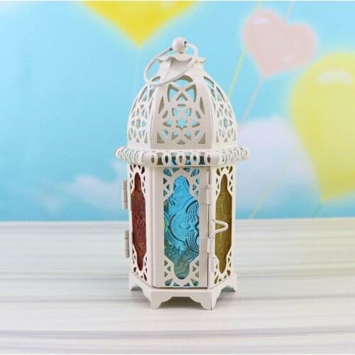 1Pc Moroccan Metal Candle Holder Retro Nordic Romantic Castle Wrought Iron Metal Wedding Home Candle Holder Decoration