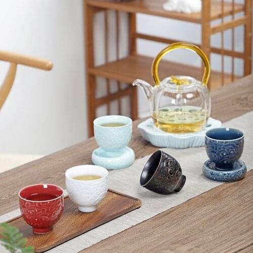 Retro Simple Master Cup Kung Fu Tea Cup Personal Cup Tea Cup Tea Room Kung Fu Tea Set Tea Tasting Cup Teacup Small Ceramic Cups