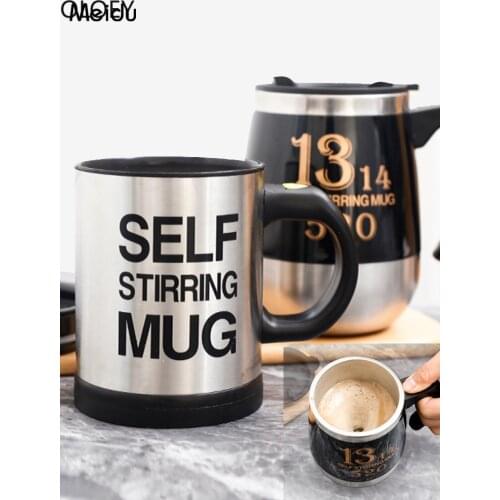 Luxury Stainless Steel Cup Electric Portable Coffee Mug Tumblers Coffee Mugs Magic Tazas Para Cafe Automatic Mix Cup Christmas