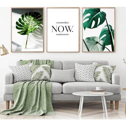 Nordic Canvas Painting Modern Prints Plant Leaf Art Posters Prints Green Art Wall Pictures Living Room Wall Art Poster Bedroom