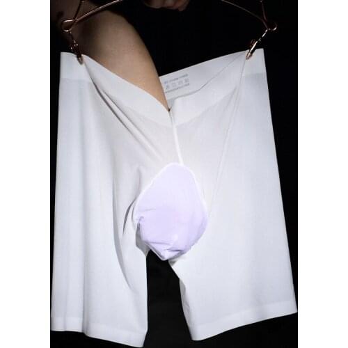 U Convex Pouch Boxers Underwear 50-100kg Silicon Penis Sheath Open Calzoncillo Mens See Through Hot Sexy Boxershorts Calzoncillo