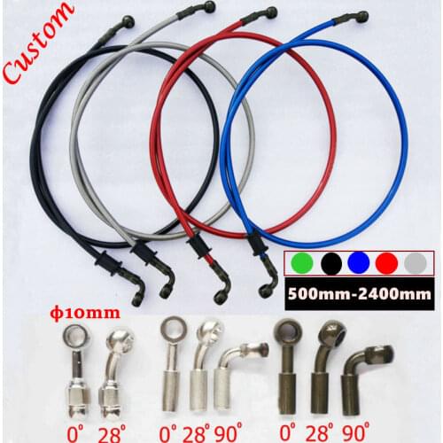 Wholesale Custom 50 to 240cm 10pcs /lot Universal Motorcycle Hydraulic Reinforced Brake Clutch Oil Hose Line Pipe Fit All Racing