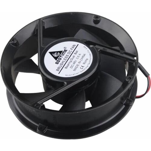 10 Pcs Gdstime Dual Ball 48V Industrial DC Fan 170mm x 50mm Circle Cooling Cooler Metal Machine Case 172mm x 51mm 17cm 17251