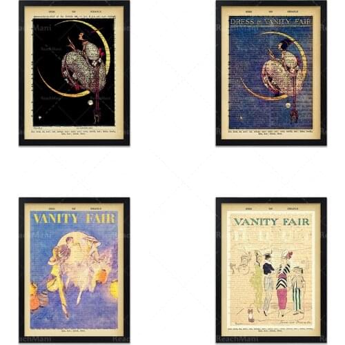 Vintage magazine cover dictionary art printing