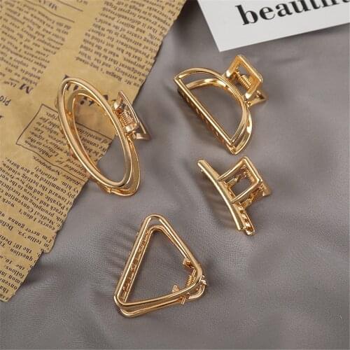 New Women Girls Cute Heart Hollow Geometric Gold Alloy Hair Claws Sweet Headband Hair Clips Hairpins Fashion Hair Accessories