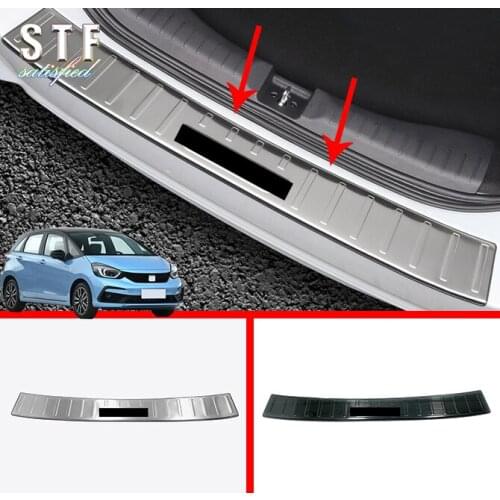 Stainless Steel Rear Bumper Protection Outside Trunk Sill Decorative Plate Pedal For Honda Fit Jazz MK4 2020 2021