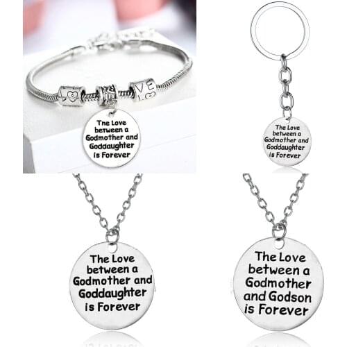 Love Between Godmother Goddaughter Charm Bracelet Jewelry Pendant For Women Gifts Bracelets Keychain Keychain Keyring