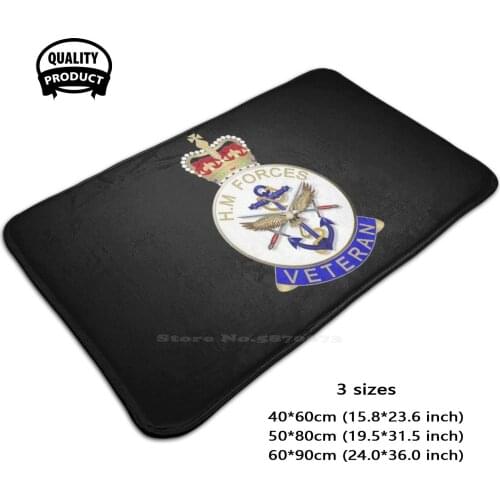 Hm Forces Veteran Badge British Veteran On Black Soft Foot Pad Room Goods Rug Carpet Hm Forces Army Navy Raf Veteran Veterans