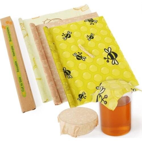 1 Roll Fresh-keeping Cloth Food Beeswax Wrap Organic Cotton Cloth Non-toxic Odorless Non-fading For Kitchen Food Storage
