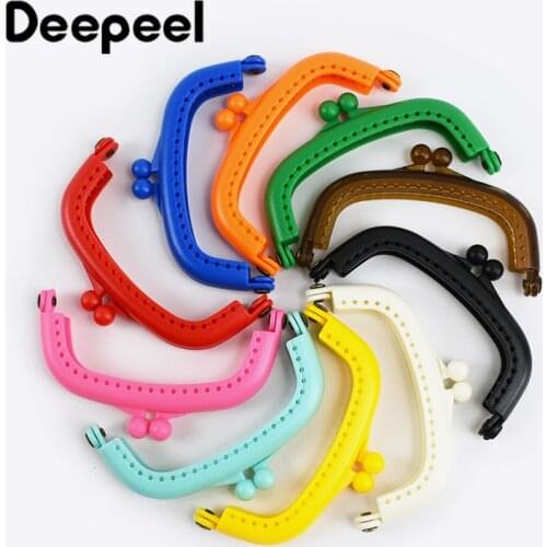 10pcs Deepeel 16.5cm Candy Color Resin Curved Coin Purse Bag Handle Frame Kiss Clasp Lock Handbag Diy Parts & Accessories BS150