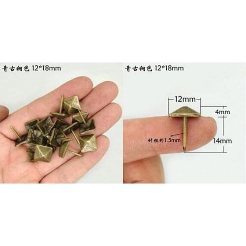 12*18mm square Furniture hardware bronze color iron nail sofa Upholstery Nail Jewelry Gift Wine Case Box Sofa Decorative Tack