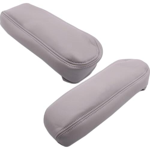 2pcs Flint Gray Microfiber Leather Seat Armrest Cover Fit for Ford F250 F350 Excursion Lariat 1999 2000 2001 2002-2005 2006 2007