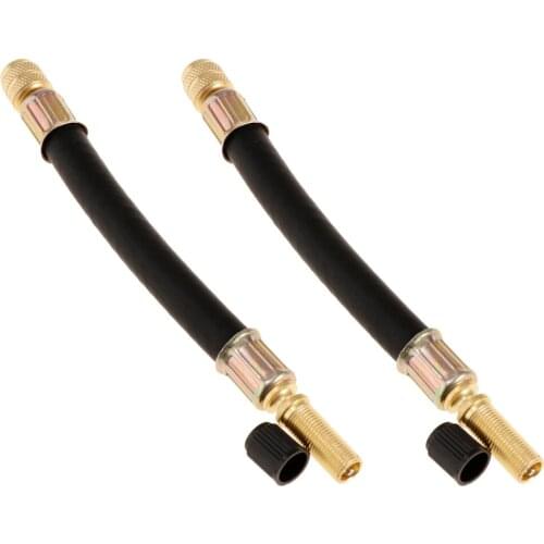 2 Pieces Trucks RV Dual Tire Wheel Valve Extension Adaptor With Metal Cap