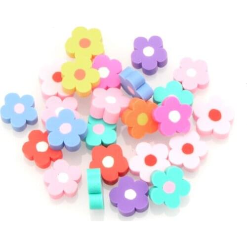 50Pcs 15mm Footprint Donuts Heart Flower Clay Cabochon Flatback Decoration Craft Embellishment For Scrapbooking DIY Accessories