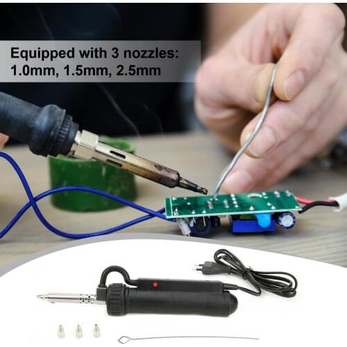 Tin Sucker Automatic Electric Welding Gun Electric Vacuum Soldering Repair Tool 3 Nozzles 220V Solder Sucker Desoldering Suction