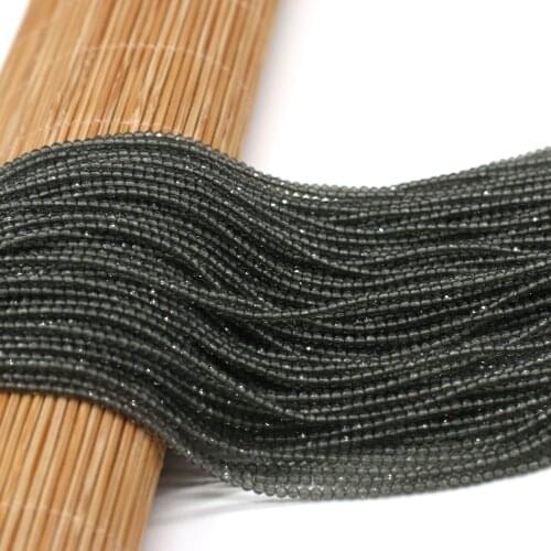 Natural Stone Beads Small Section Bead Grey Spinels 2mm Loose beads for Jewelry Making DIY Bracelet Necklace Length 38cm