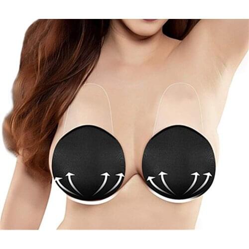 Strapless Bra Self Adhesive Lift Bra Stick on Nipplecovers Puch Up Sexy Invisible Backless Silicone Bra for Women