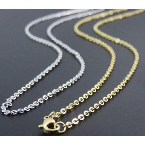 Hot sale women Silver/gold Stainless Steel Chain women Necklace Jewelry Accessories, link chains Wholesale Free Ship