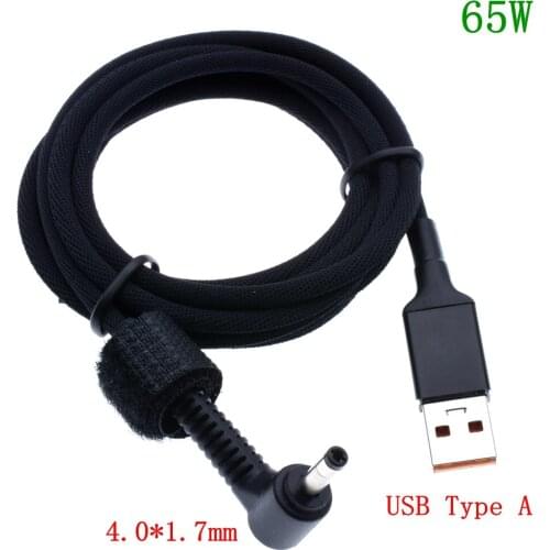USB Charging Cable Dc Power Supply Adapter Cord for Lenovo 7000 YOGA710 510-15ISK 20V 2.25A 3.25A 65W 4.0*1.7mm Laptop
