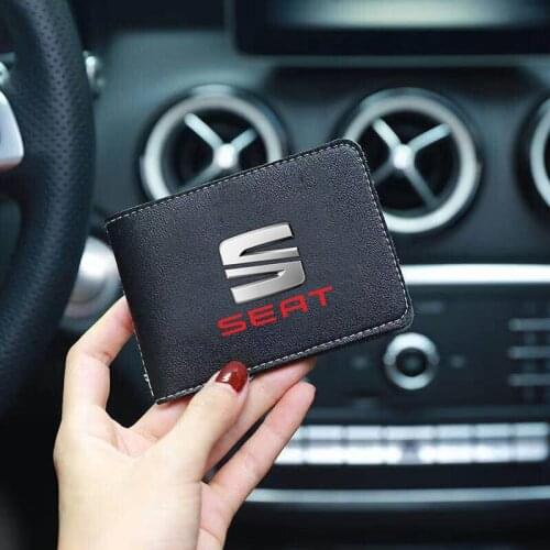 For seat TOLEDO leon EXEO mk3 mk2 5f ateca altea Auto Drivers License Bag PU Leather Passport Cover Card Credit Holder