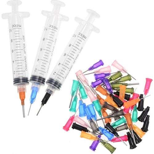 3pcs 10CC Dispensing Syringe SMT SMD PCB Solder Paste Adhesive Glue Liquid Dispenser with Plunger + 14GA-30GA Needles Mayitr