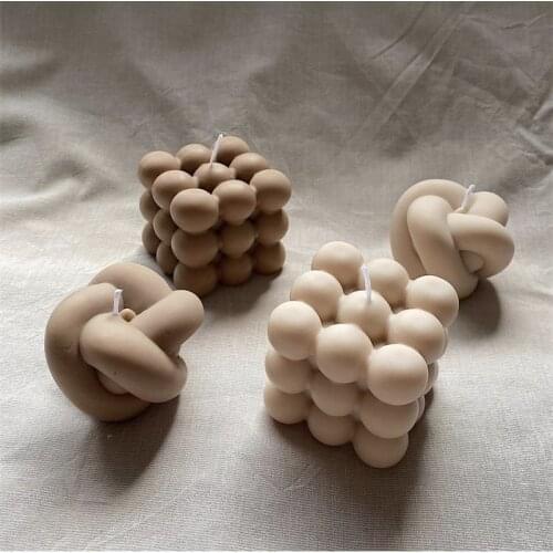 Geometry Soy Wax Candles Silicone Mold Apple Onion Shape Aromatherapy Candle Making Molds 3D Candle Holder Soap Form Cake Crafts