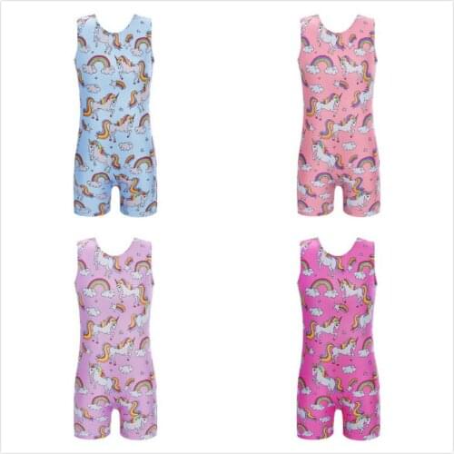 Toddler Girls Gymnastics Leotards Biketards Sleeveless Gradient Dance Wear Pleaywear Activewear Tumblewear Athletic Leotards