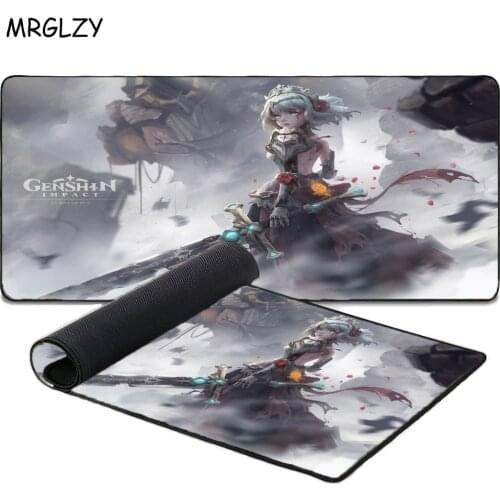 Gamer anime genshin Impact mouse pad xxl rubber pc alfombillas de Raton Kawaii pad complete desktop pad black and white mousepad