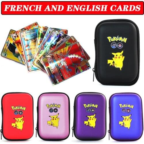 Pokemon Cards Sun & Moon GX French And English Card Holder Book Holder Earphone Evolutions Pikachu Game Storage Box Gifts