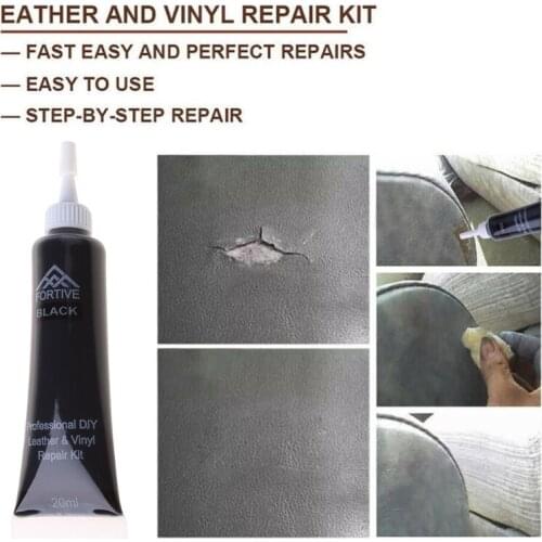Leather and Vinyl Repair Kit - Furniture, Couch, Car Seats, Sofa, Jacket, Purse, Belt, Shoes, Genuine, Bonded, PU, No Heat 40GF
