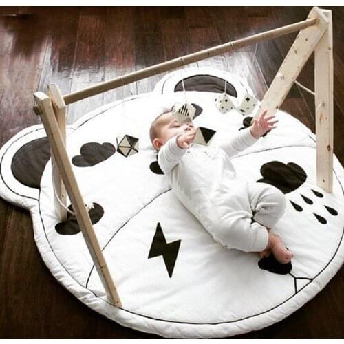 Rugs Dropshipping Center Baby Play Mat Round Cartoon Cloud Bear Printing Floor Mat Carpet Crawling Mat Spot